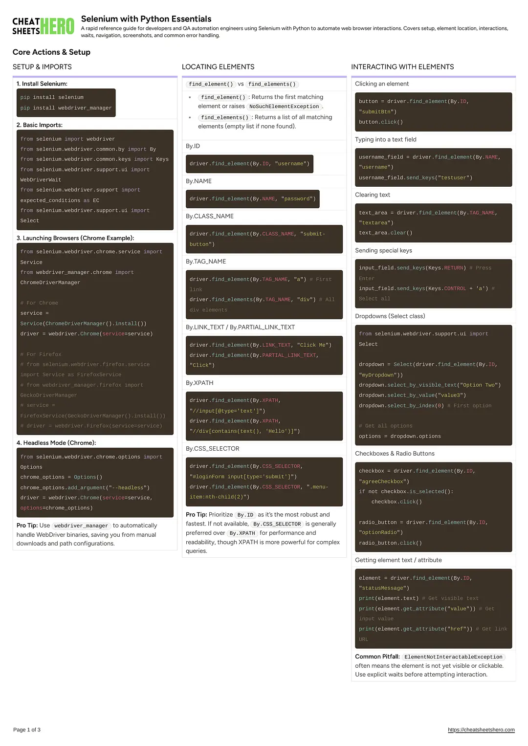 Selenium with Python Essentials
