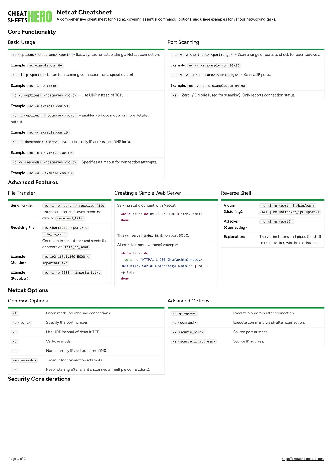 Netcat Cheatsheet