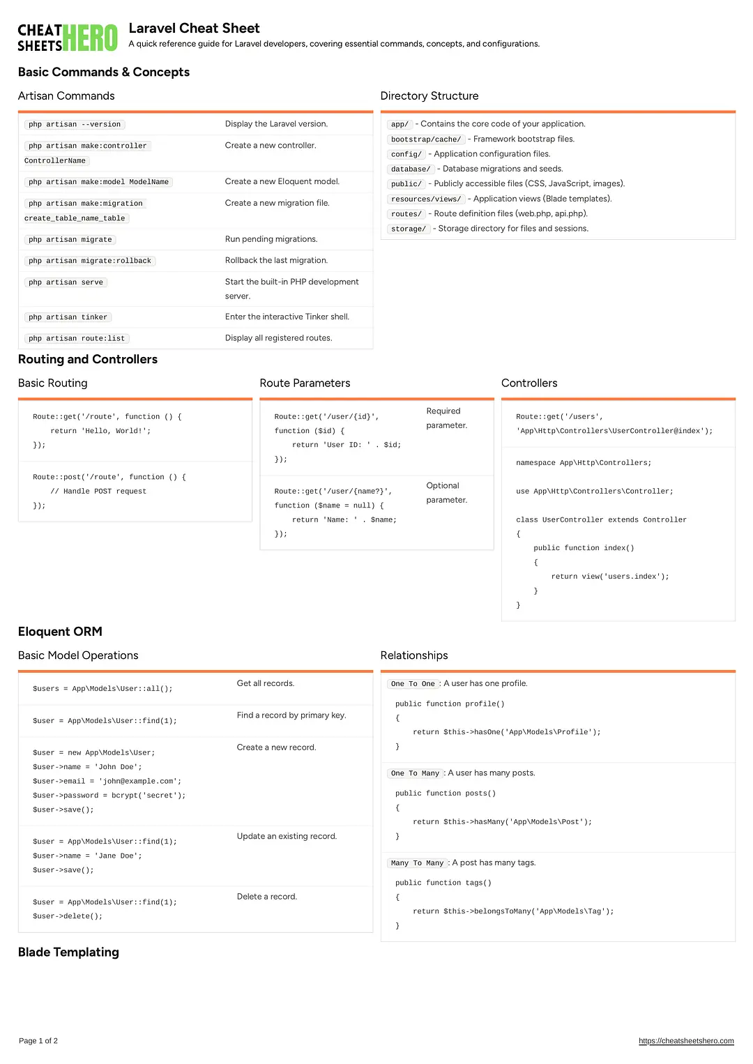 Laravel Cheat Sheet