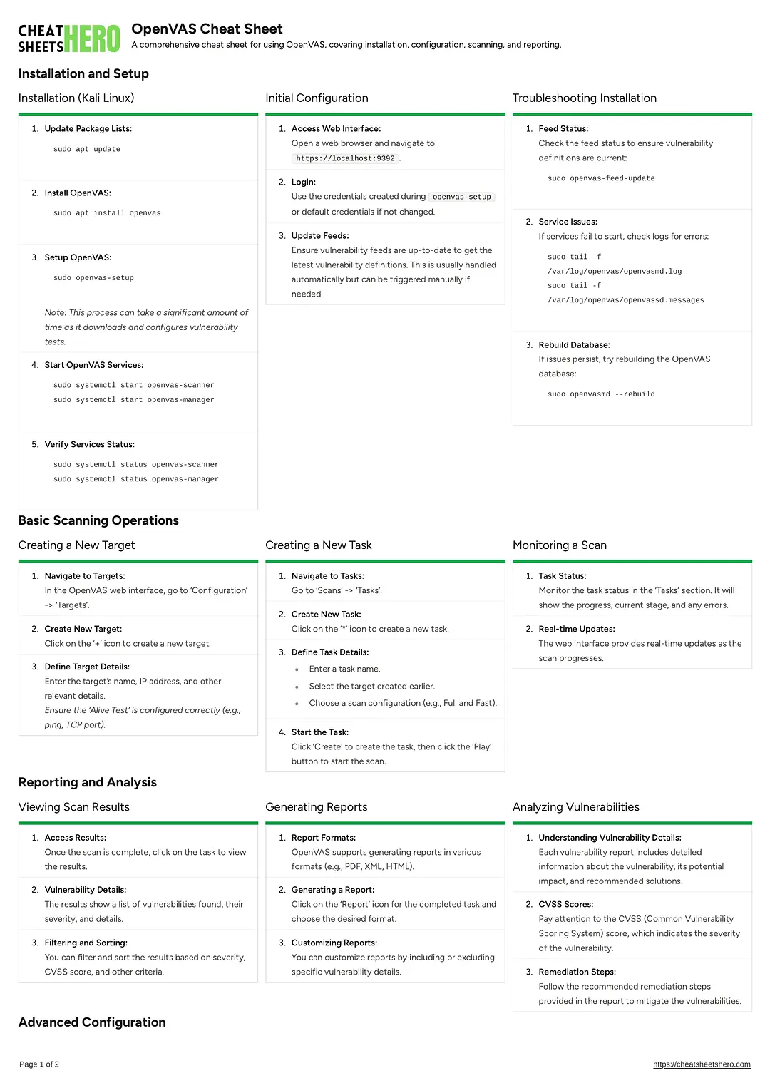 OpenVAS Cheat Sheet