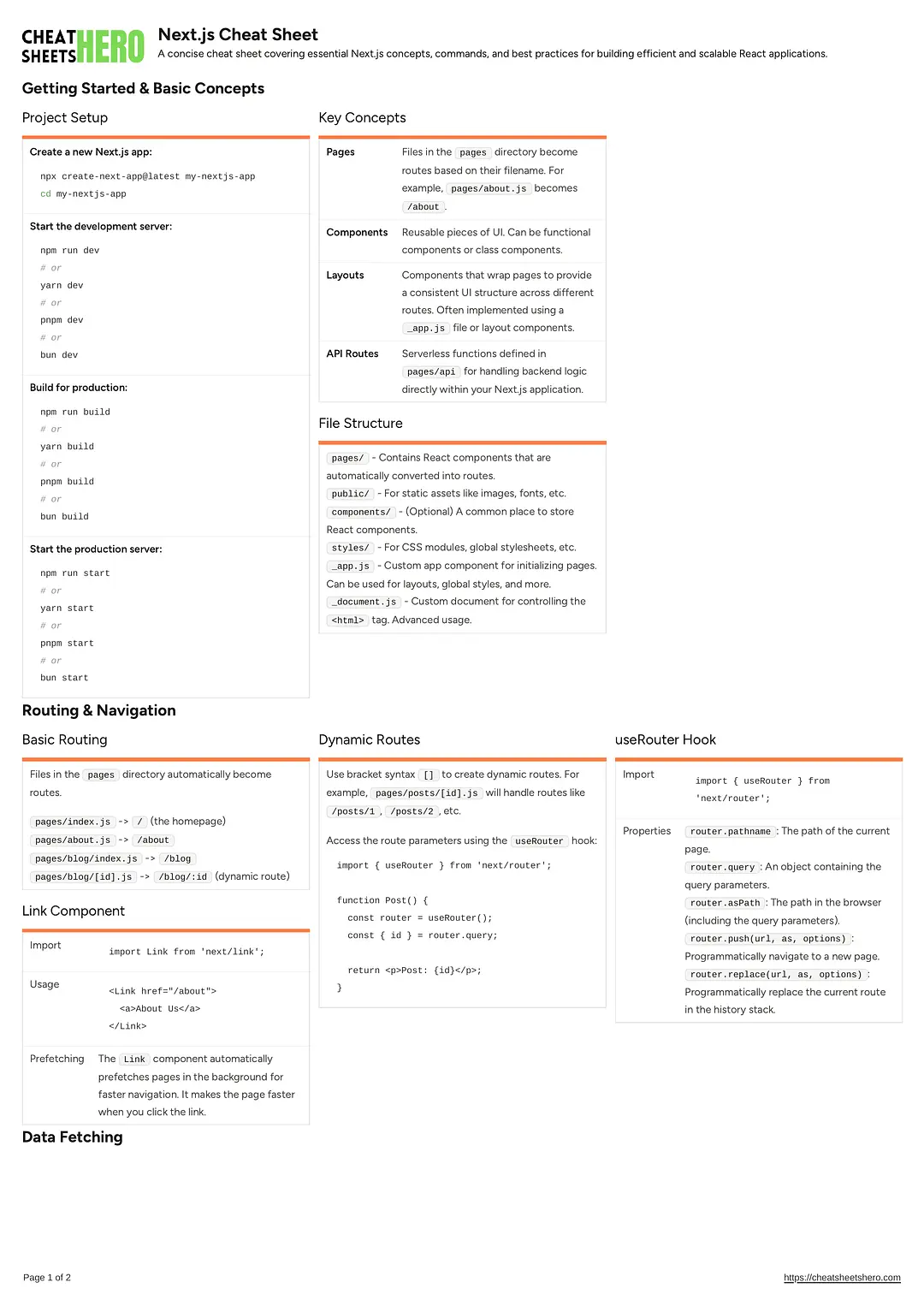 Next.js Cheat Sheet