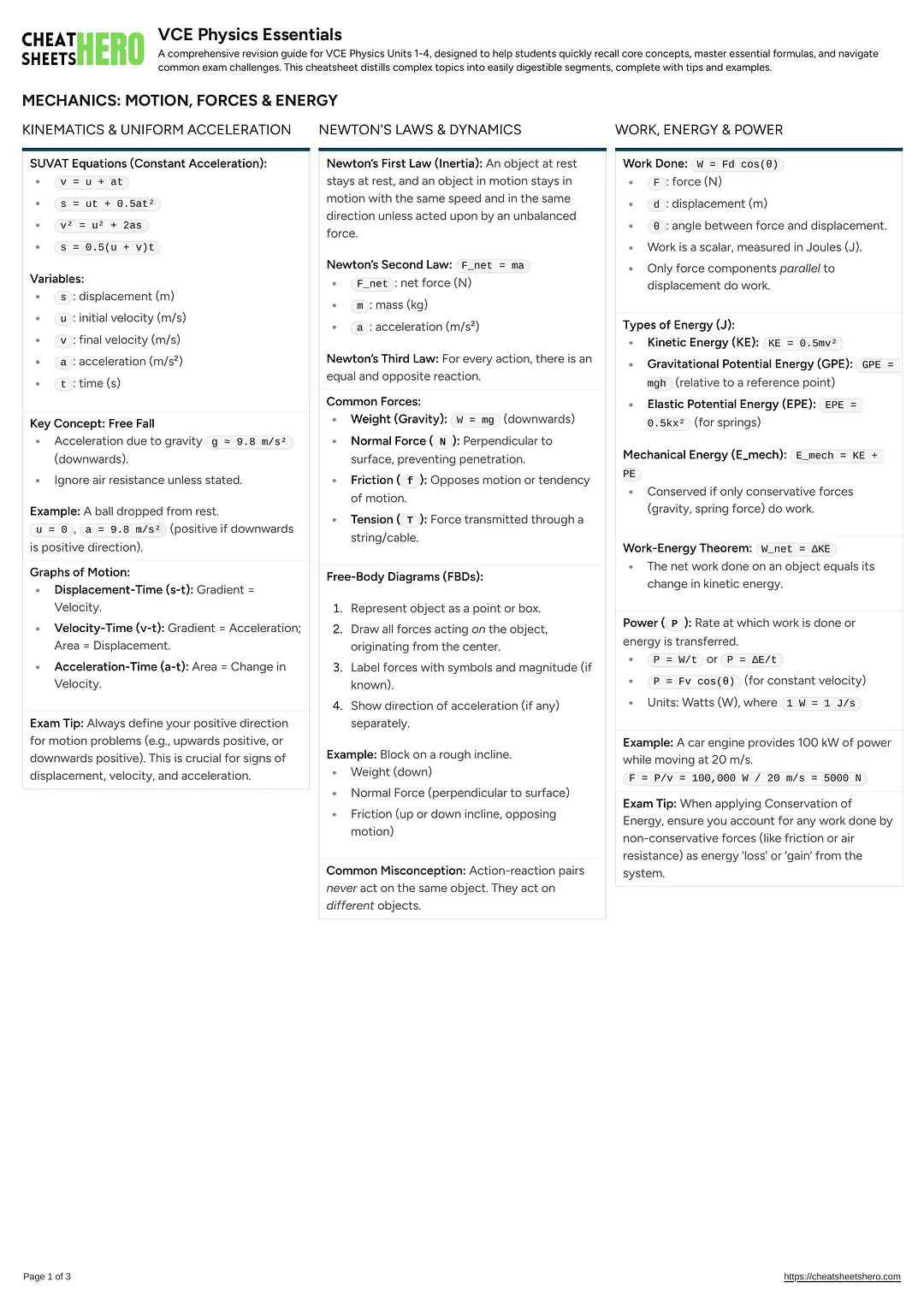 VCE Physics Essentials
