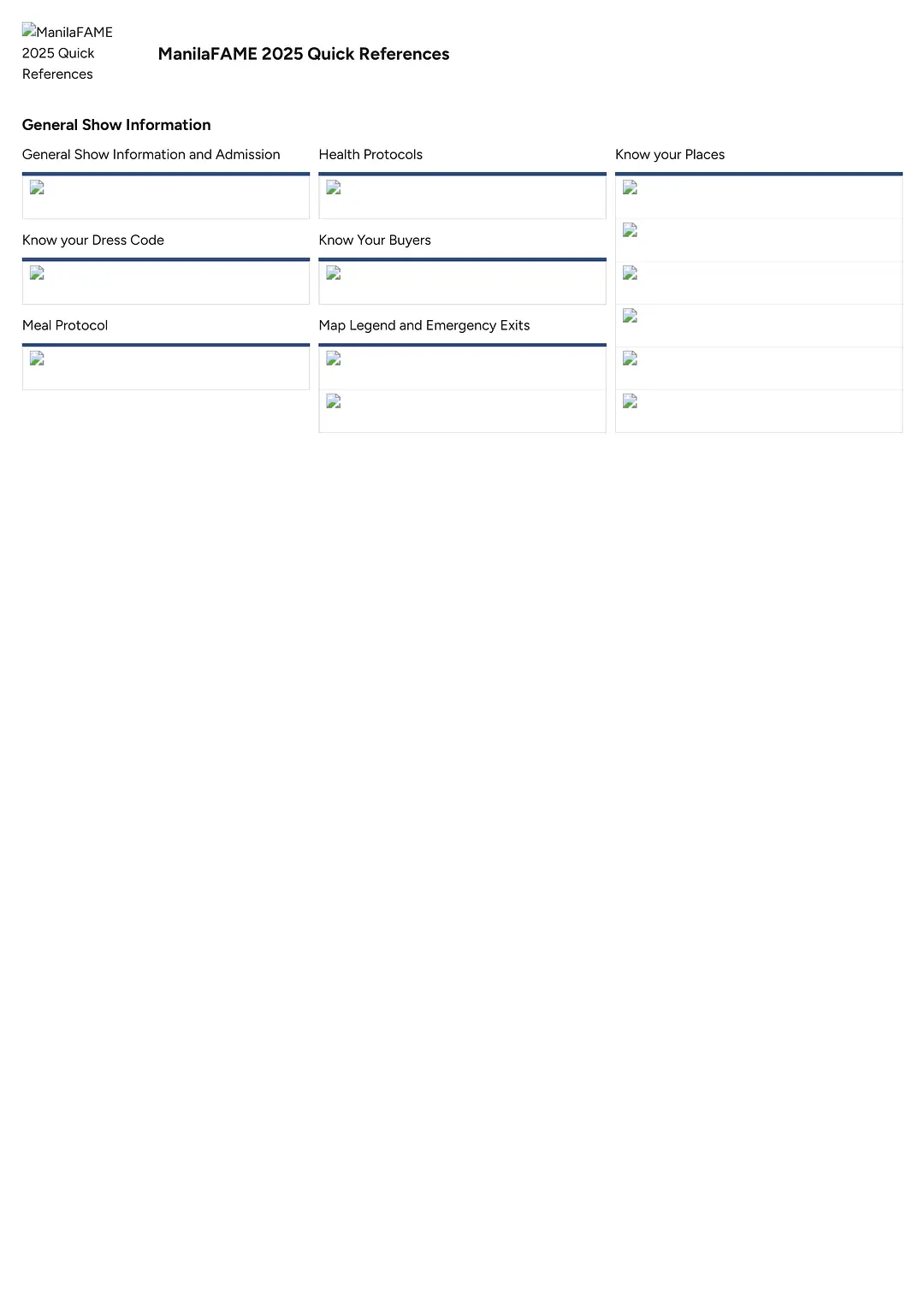 ManilaFAME 2025 Quick References