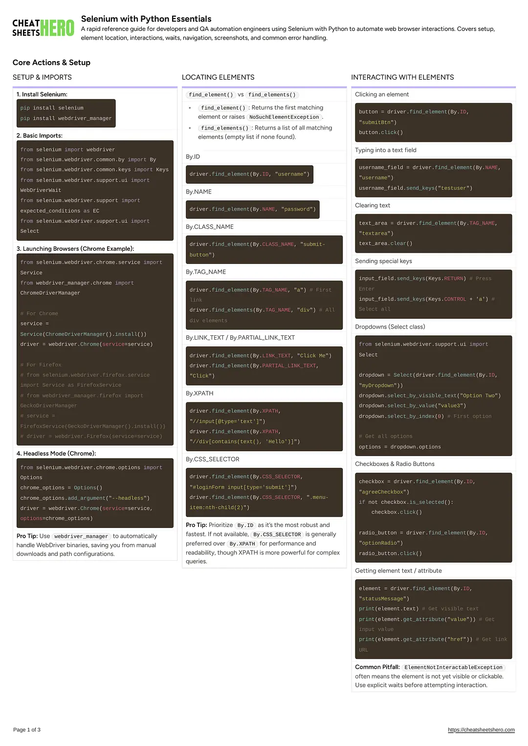 Selenium with Python Essentials